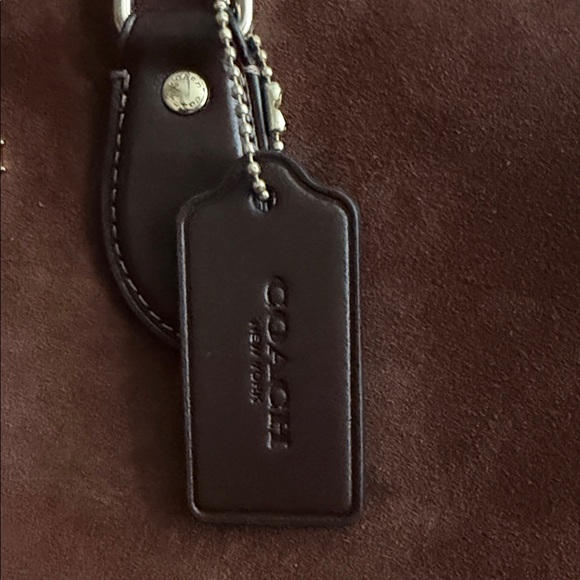 Coach Large Rowan Dark Brown Suede Satchel - Picture 3 of 8